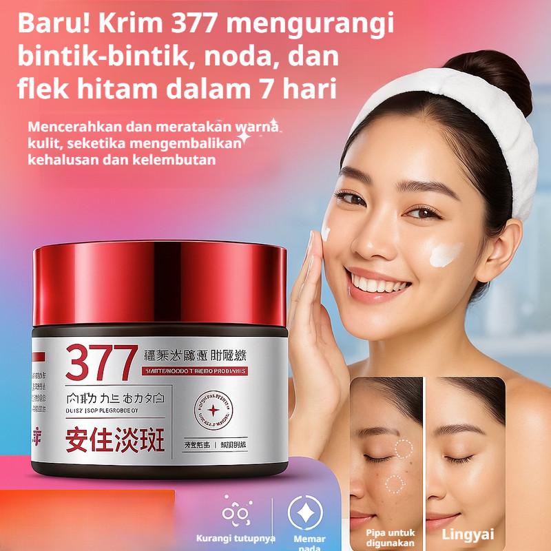 [Formula 377 yang Teruji Klinis] Krim Pemutih dan Penghilang Flek Hitam / Perawatan Wajah Anti Penua