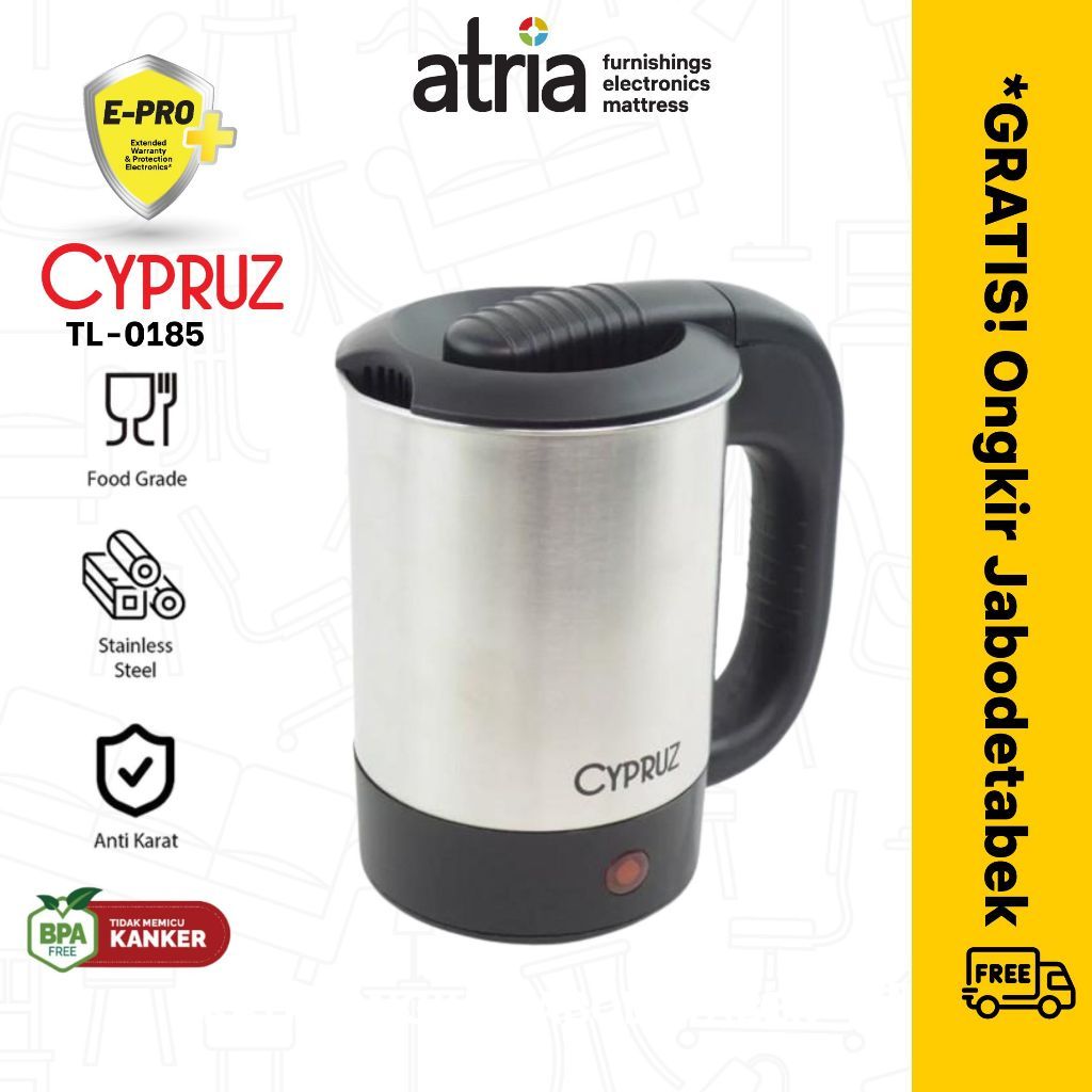 Cypruz Electric Travel Kettle TL - 0185 Teko Listrik Travel 0.5 liter