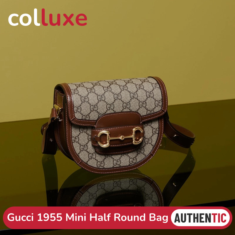 BARUGucci Gucci Horsebit 1955 Tas Mini Setengah Bulat 760191 tas bahu wanita