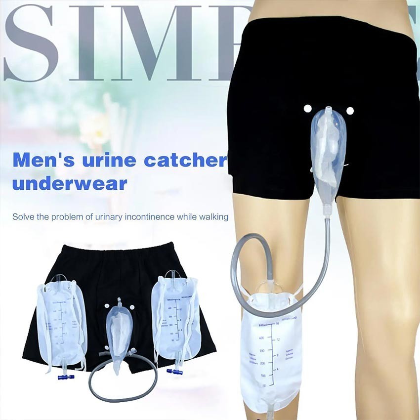 M/L Urine bag / Urinoir Khusus Pria Silikon / Berdiri Berjalan Urinoir Tempat Tidur / Pria Tas Pengu
