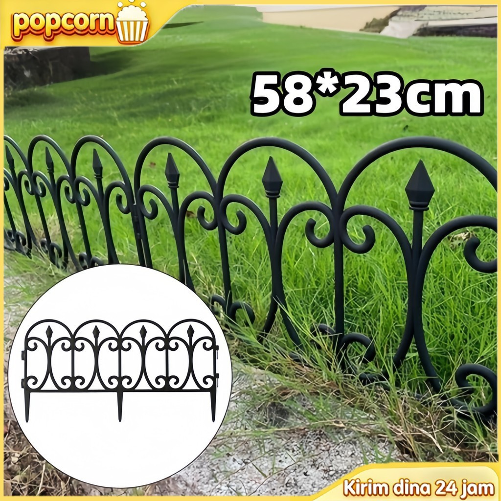 Pagar Taman Plastik Minimalis Pagar Kebun 58x23cm Pagar Kecil Taman Pagar Taman Outdoor