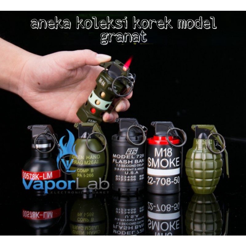 mancis korek api bara lucu model granat bom besar grenade gas lighter ada gantungan kunci