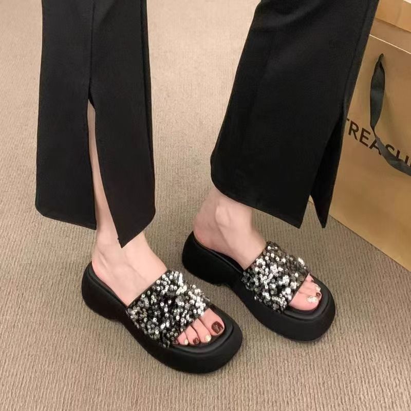 [COD] Sandal Wanita Baru Sandal Hak Platform Sandal Sol Tebal Sandal Setengah Sol Lembut