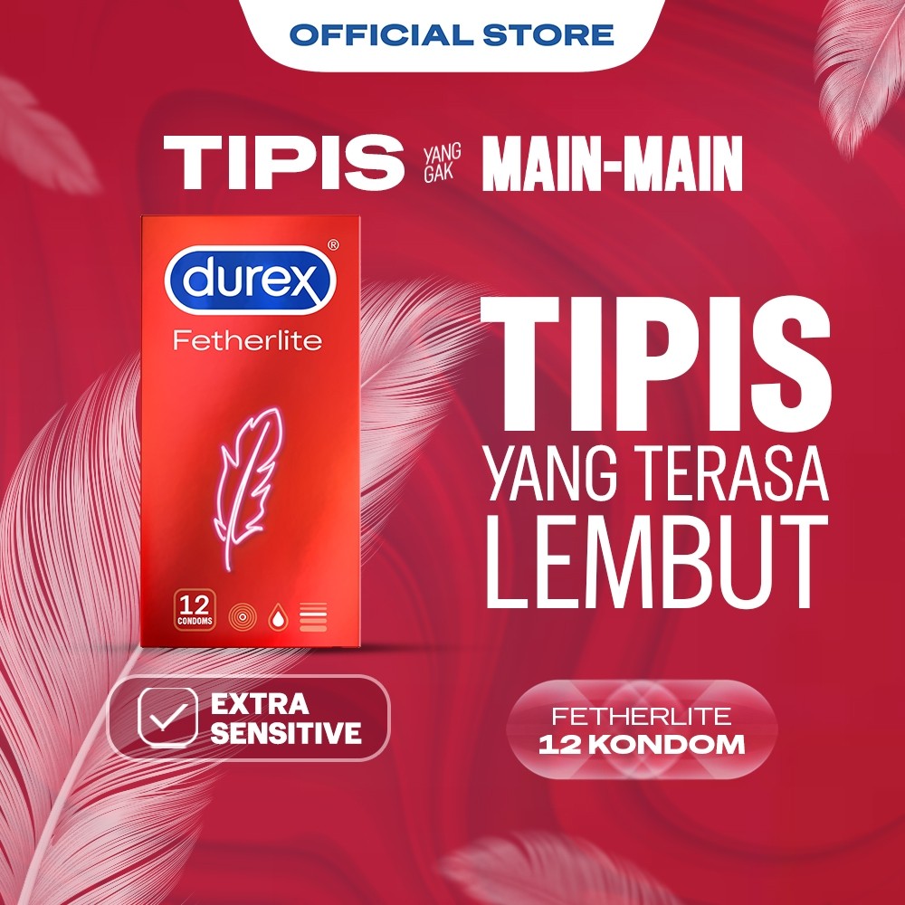 Durex Fetherlite Kondom Super Tipis Kondom Aman Pria 12s - Condom with Lubricant