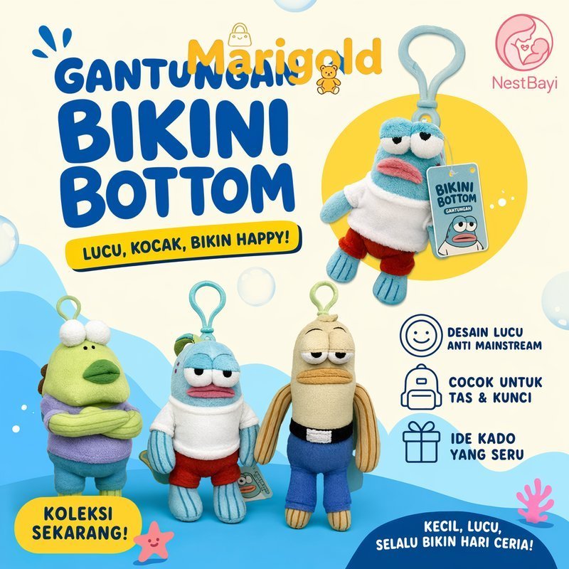 boneka plush ikan nemo gantungan kunci lucu mini lembut isi spons hiasan tas ransel koleksi