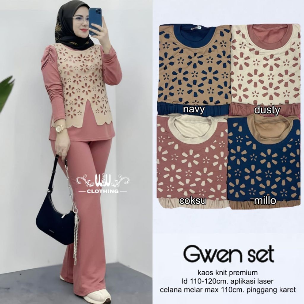 ada grup reseller tanyakan ke admin alya store New Gwen Set Kaos Knit Premium Setelan Baju Dan Celan
