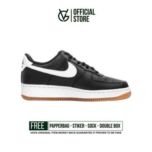 Sepatu Sneakers Nike Air Force 1 Low 07 Black White Gum  Original Authentic Unisex