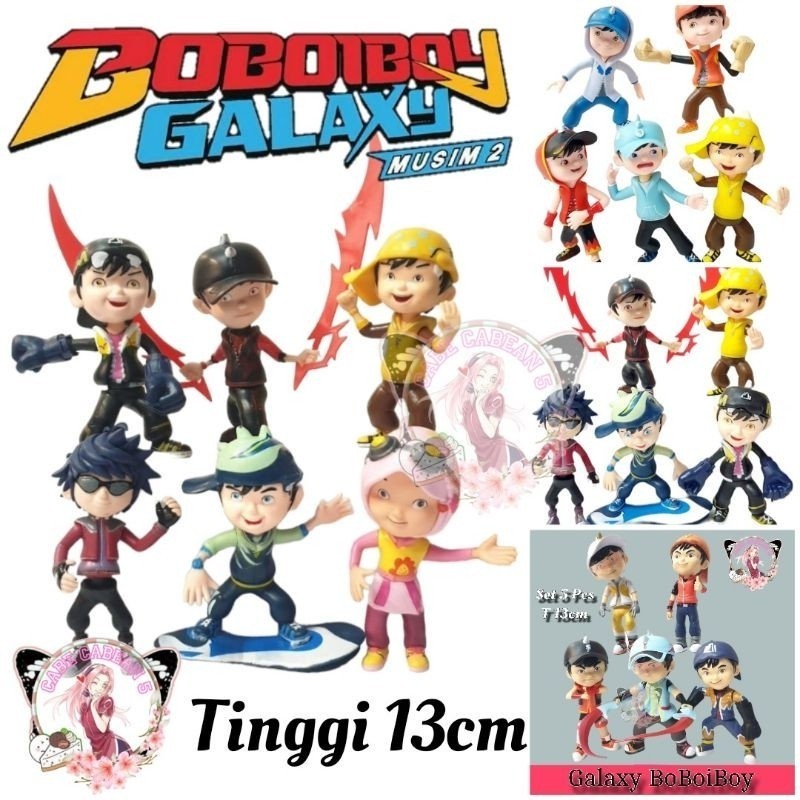 Mainan Figure Boboiboy Galaxy Set 5 Supra Solar Blaze Gempa