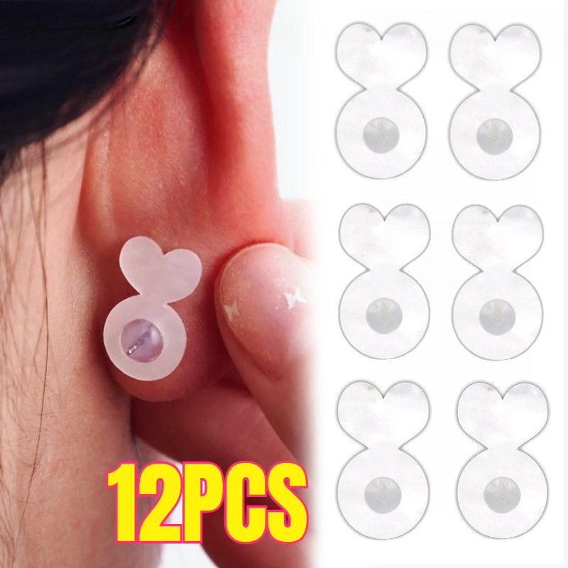 12 Bauh Premium Pantat Anting Silikon Pantat Anting Silikon Premium Stopper Penahan / Penutup Bantal