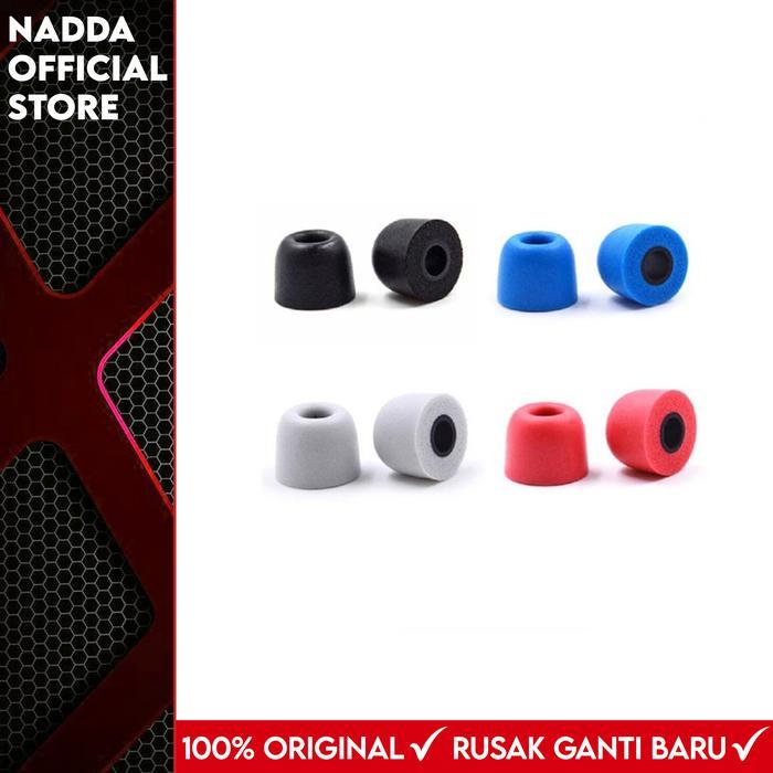 Foam Eartips 4 Pasang like KZ Foam Eartips / TRN Eartips / QKZ T400 - Hitam, S