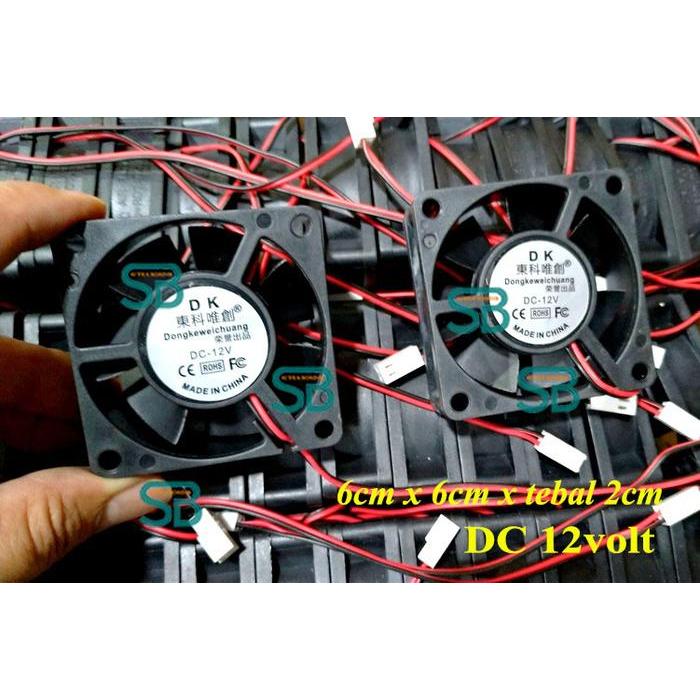kipas 6cm dc12volt kipas DC 12volt 6cm x 6cm x tebal 2cm dc 12 volt kipas pendingin ms21 ukuran 6cm 