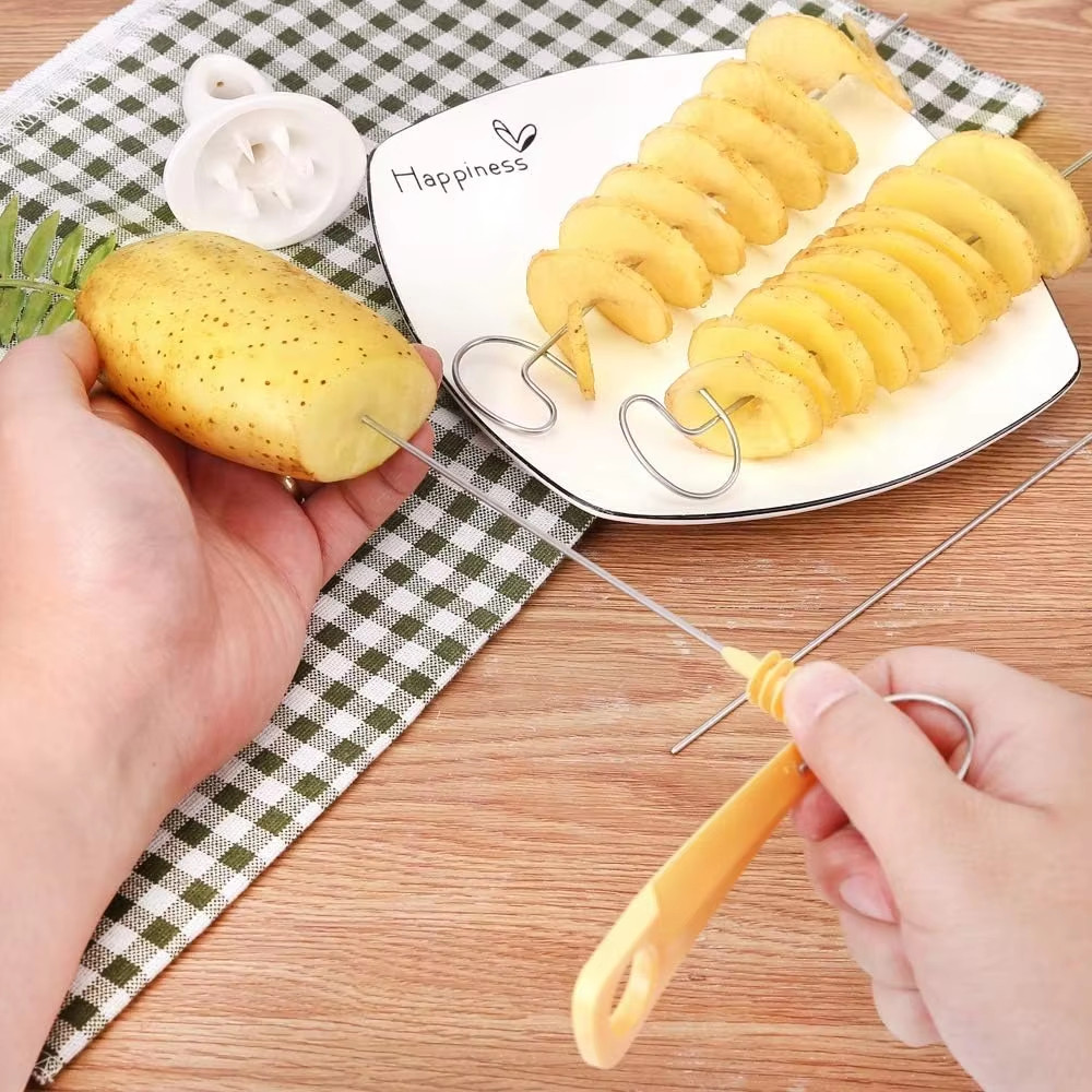 Pisau Putar Ulir Keripik Kentang Singkong Ubi/Spiral Potato Slicer/Alat Pemotong Pengiris Kentang Sp