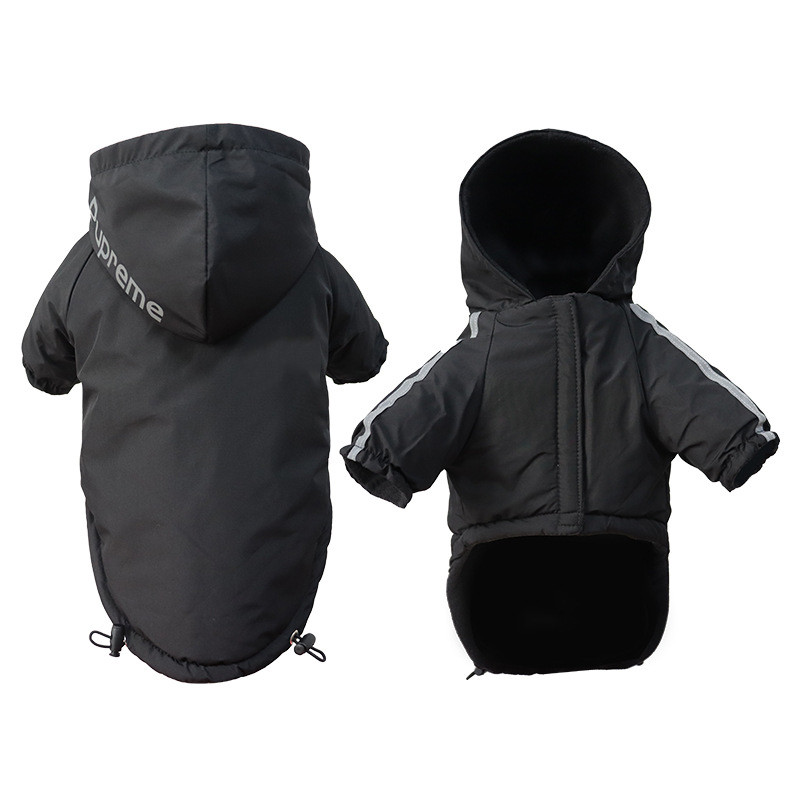 Autumn Winter Pet Dog Waterproof Warm Coat Cotton Hooded Jacket The Dog Face Small Dogs Cat Reflecti