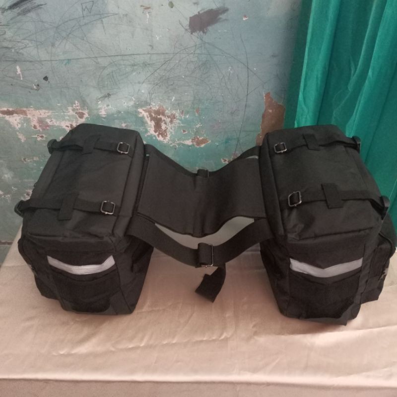 tas bagasi motor touring side bag kanan kiri bonus rain coat