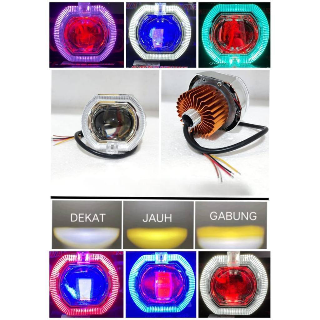 Lampu Projie Biled 2,5 Inch Lampu Projie Biled Mini Universal Semua Motor