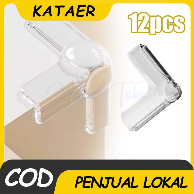 12Pcs Karet Silikon Pelindung Sudut Meja Bantalan Pengaman Bayi Dengan Bentuk L Dan Material Bening Untuk Keamanan Maksimal