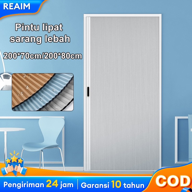 MeeTeu Pintu Lipat Sarang Lebah PVC 70/80x200cm untuk Pintu Geser Pintu Kamar Mandi​
