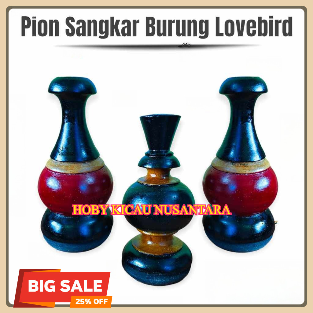 PION KAYU SANGKAR BURUNG LOVEBIRD KEPALA KANDANG