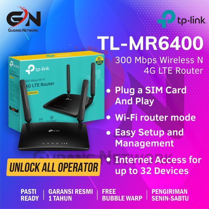 TPLINK SIM CARD GSM 3G/4G ROUTER, TL-MR6400, MR6400 - *MR6400 TERLARIS