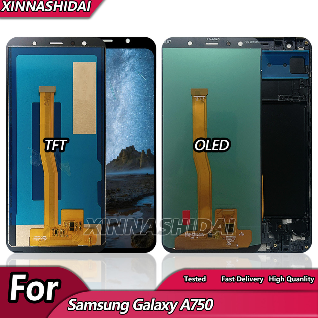 OLED LCD splay For Samsung Galaxy A7 2018 A750 SM-A750F A750FN A750G Lcd Tou Screen gitizer Assembly