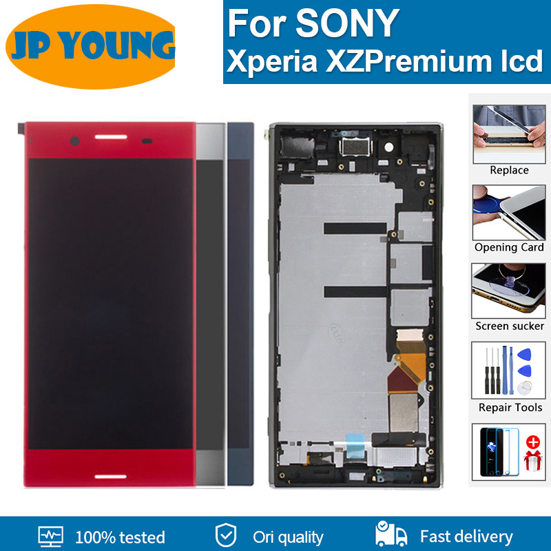 5.5" Original Used splay For SONY XPERIA XZ Premium G8142 G8141 LCD With frame XZP Tou Panel gitizer