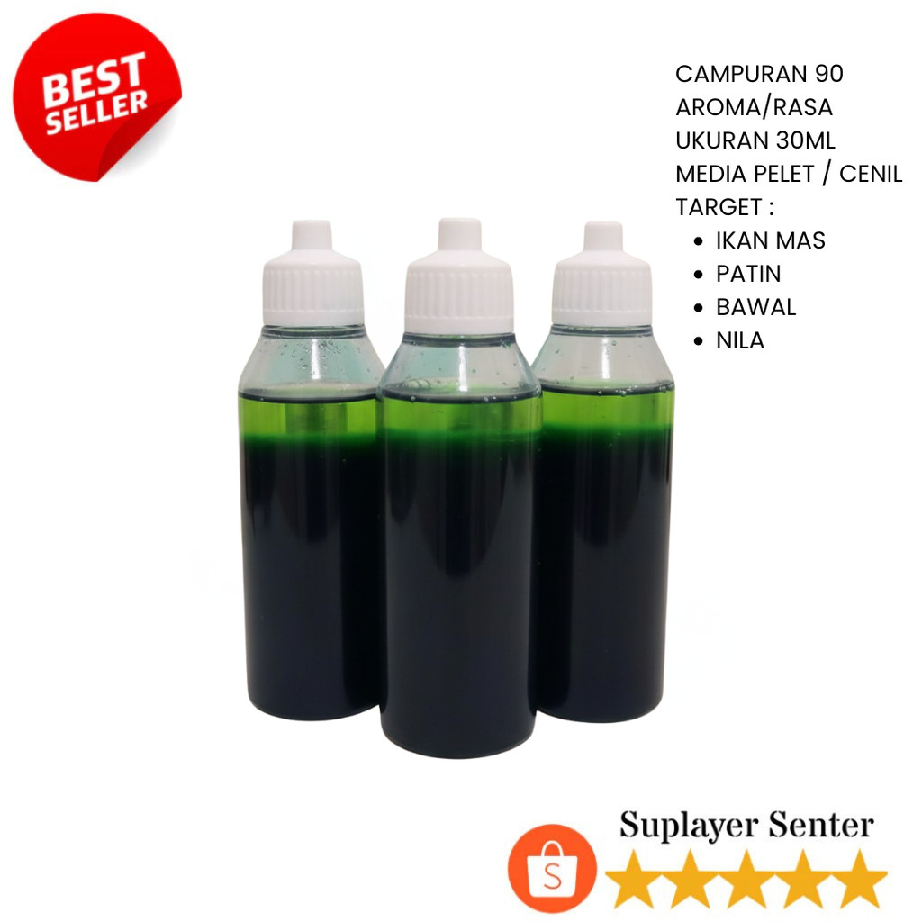 Campuran Umpan 90 Rasa Ukuran 30ml Oplosan Terbaik Essen Essence Esen Aroma Ikan Premium Ikan Tombro