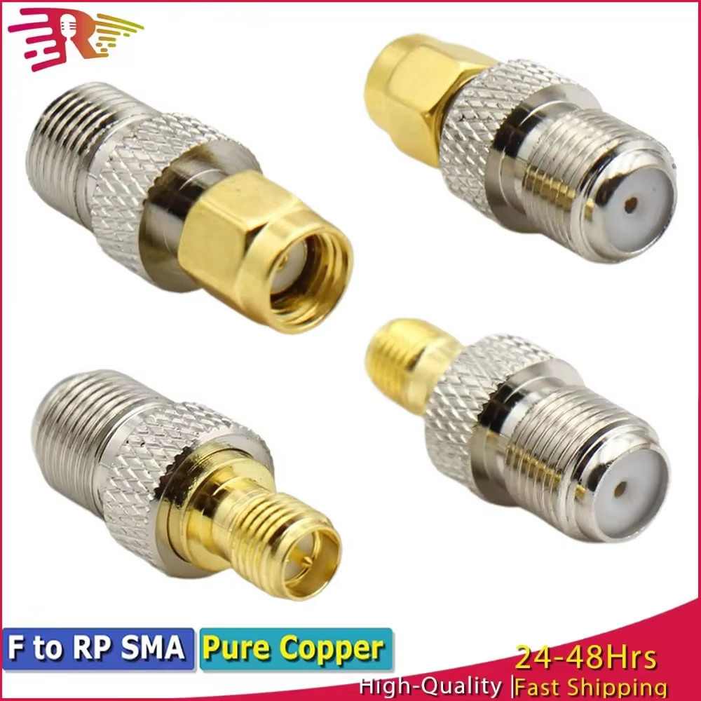 1pcs F TV to RP-SMA Male Plug Female Jack RF Coaxial Adapter RPSMA F Type Straight Connector Premium