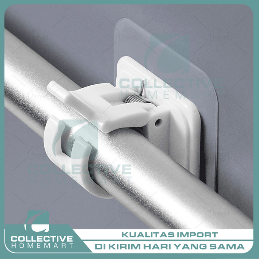 Magic Hook Tempel Dinding Perekat Tiang Gorden Anti Air [ Collective Homemart ]