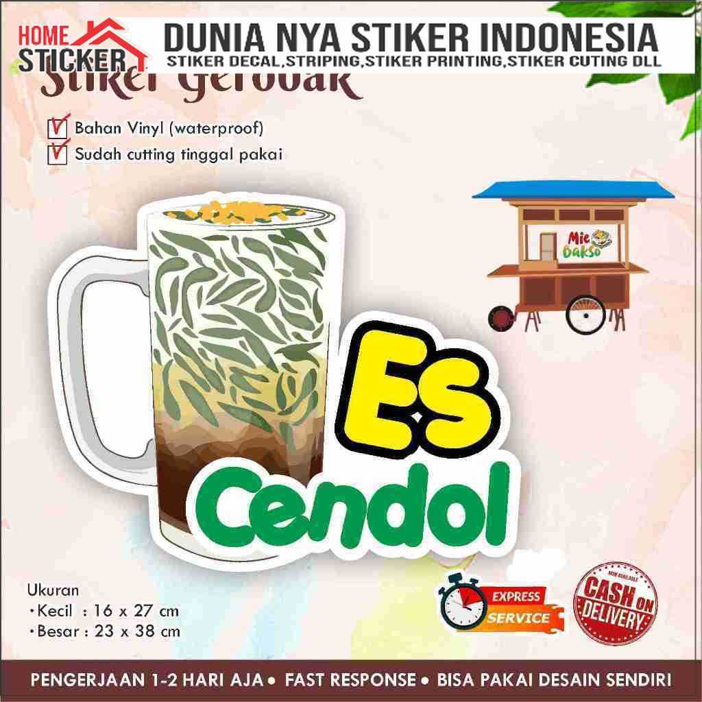 Sticker Kaca Gerobak Vinyl Es Cendol 2 Ukuran
