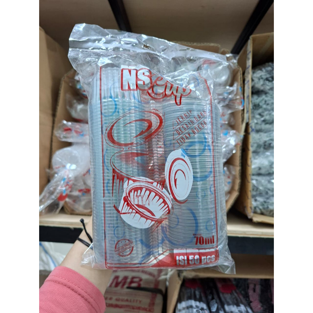 Cup jelly ulir tutup /sendok agar bening