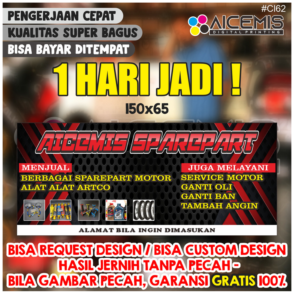 spanduk bengkel / banner bengkel / bengkel motor / bengkel mobil / perkakas bengkel / alat bengkel /