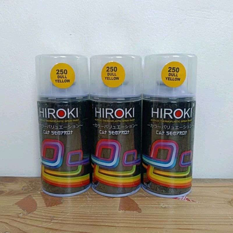 pilok pilox cat semprot HIROKI 250 DULL YELLOW 300cc kuning doff kuning dof