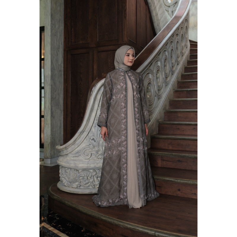 Javina Jawharaa Series Dress Dewasa (Inner & Outer) - Green/Dessert Olive