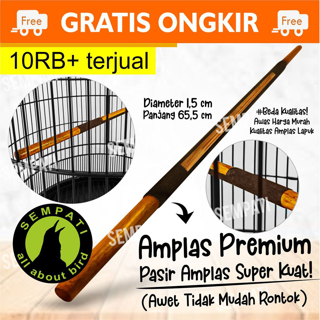 SEMPATI Tangkringan Burung Murai Batu Kayu Jati Amplas Premium Merek Sempati Tangkringan Sangkar Kan