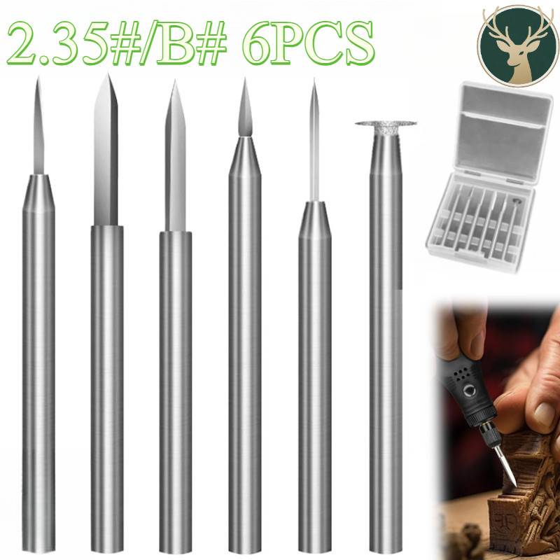 6PCS Mata Bor Ukir Kayu 2,35MM 3MM Untuk Alat Putar Mata Bor Kayu Kecil Kualitas Tinggi Mata Bor Kik
