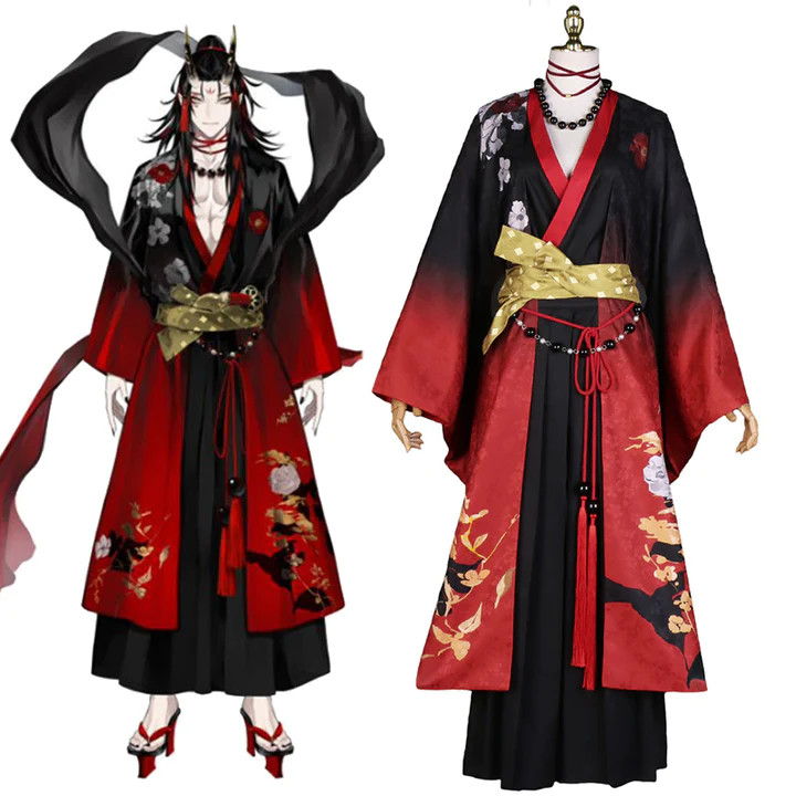 [QTakasi] Virtual YouTuber Nijisanji Luxiem Vox Akuma New Outfit Cosplay Costume YUKATA KIMONO VERSI