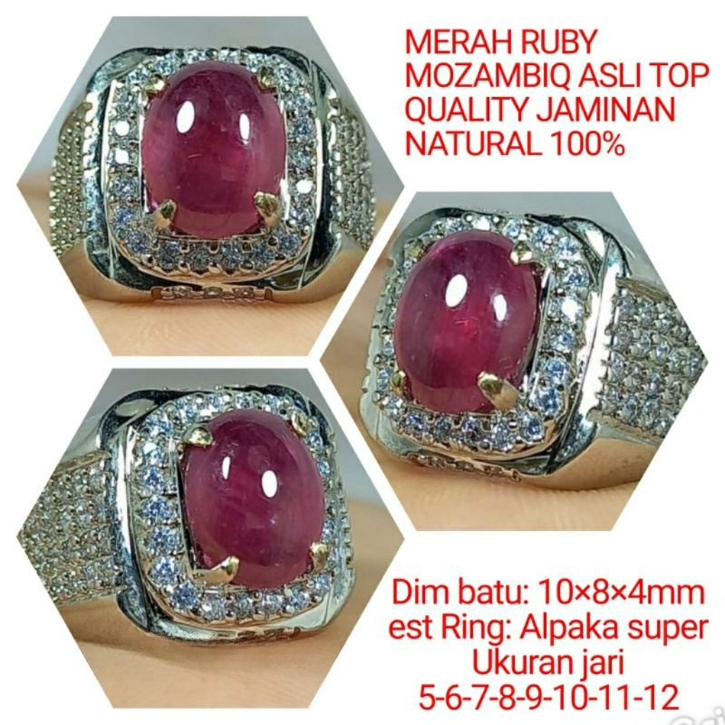 CINCIN BATU MERAH RUBY PIGEON BLADE ASLI NATURAL 100%