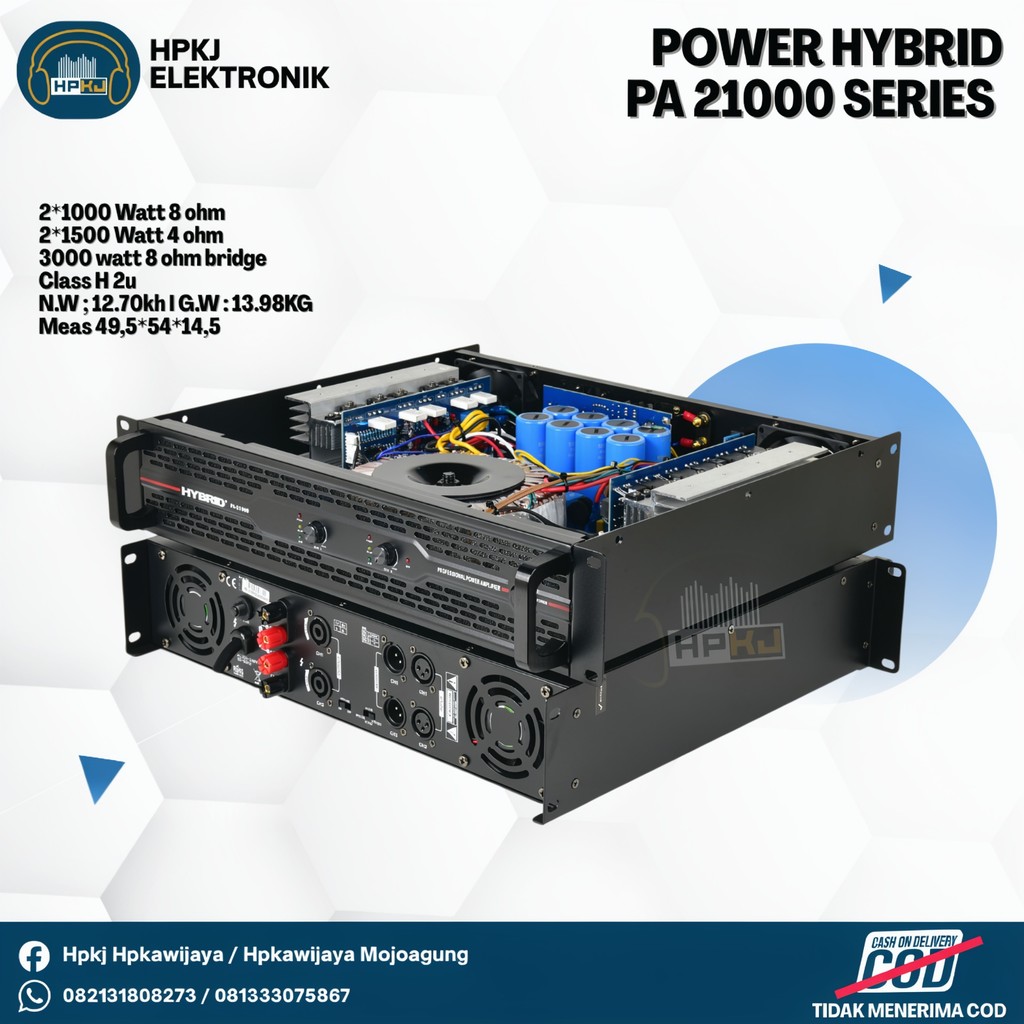 POWER AMPLIFIER HYBRID PA 21000 POWER HYBRID PA21000 2X1000 WATT