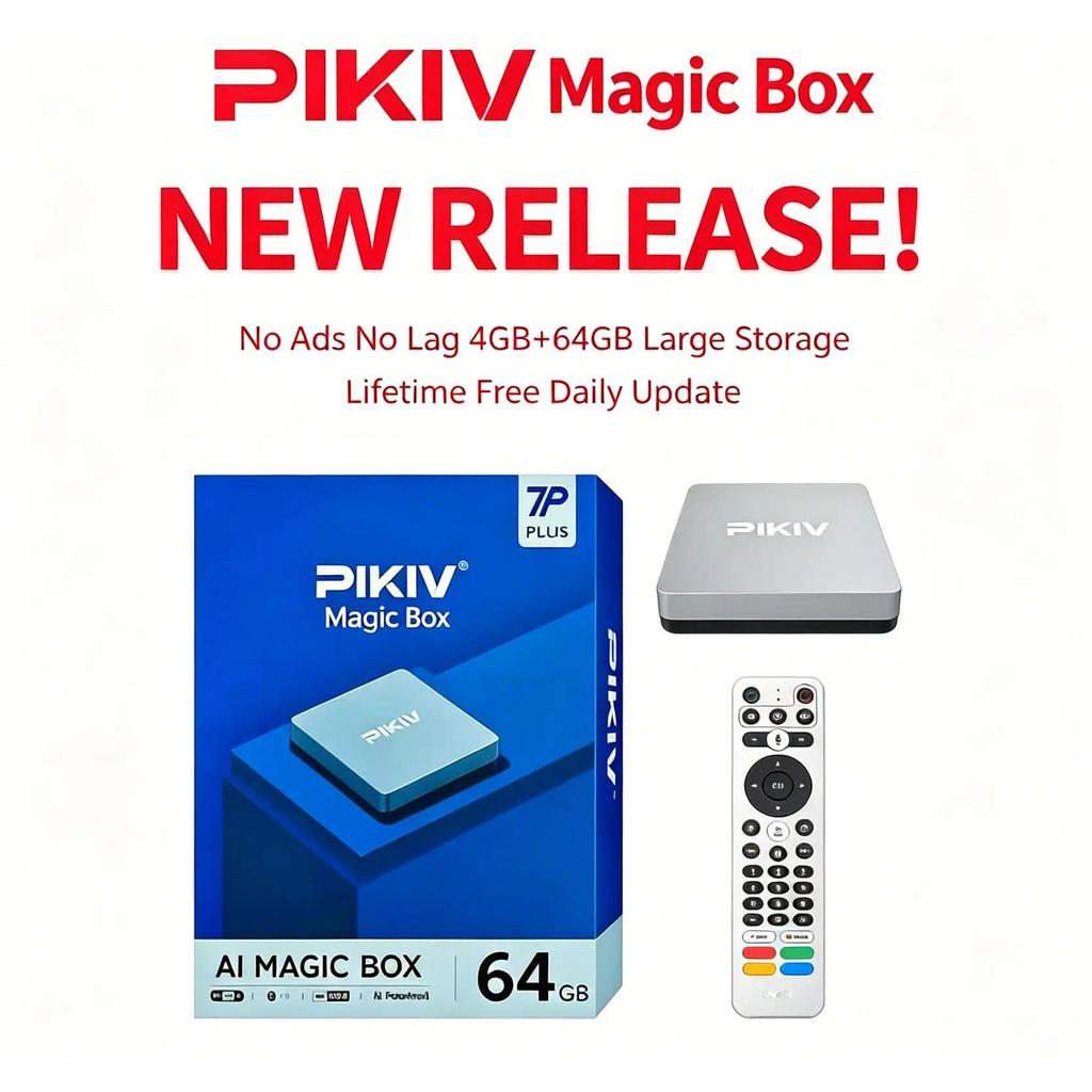 2026 New Arrival PIKIV 7P plus 64GB  Vioce Control Wifi 6 8k HD Smart TV Box Hot in Korea Singapore 