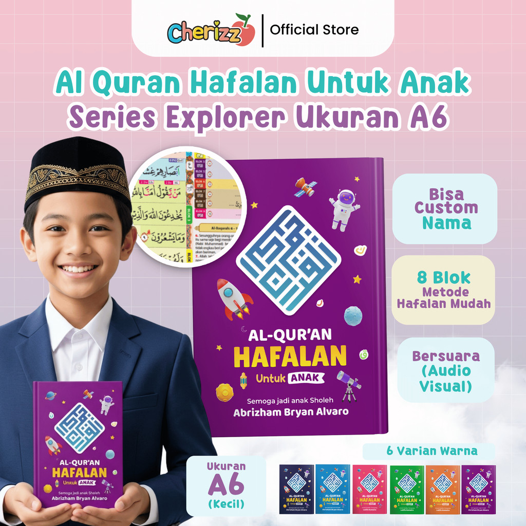 Says Quran - Al Quran Hafalan Anak A6 Custom Nama 8 Blok Warna Latin Terjemah Perkata Tajwid Full Co
