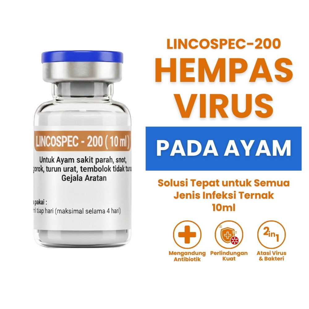 Lincospec 200 - Lincospec 200 10 ml - Obat Ayam Sakit Apapun - Obat Ayam Sakit - Lincospec Ori 100%
