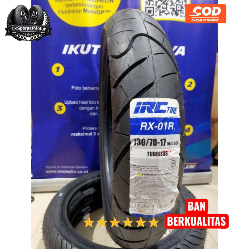 DISKON IRC 120/70-17 BAN LUAR IRC TUBELESS RING 17
