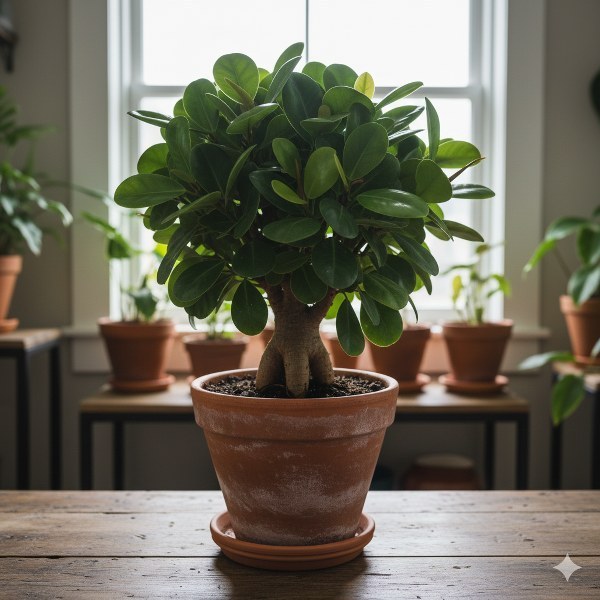 TANAMAN FULL MEDIA Bahan Bonsai Beringin Dolar Mangkok (Ficus coreana) – Batang Kokoh & Rimbun -Daun