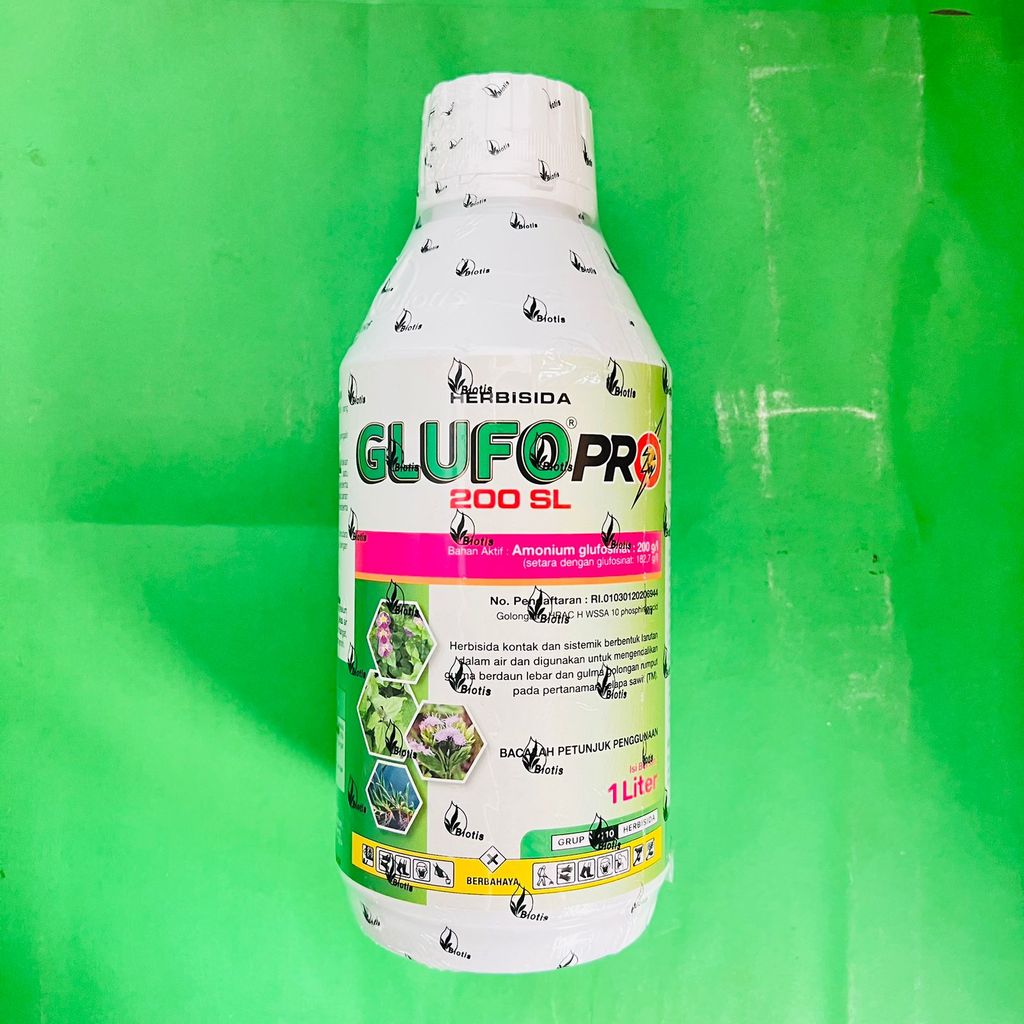 Herbisida kontak sistemik pengendali rumput lulangan teki GLUFO PRO 200SL isi 1 liter dari BIOTIS