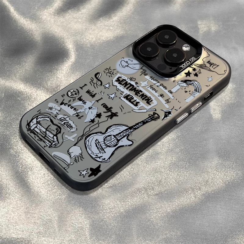 Bermain gitar Cinta musik Rasa maju case iPhone seri Kompatibel untuk iPhone 11 12 13 14 15 16pro pr