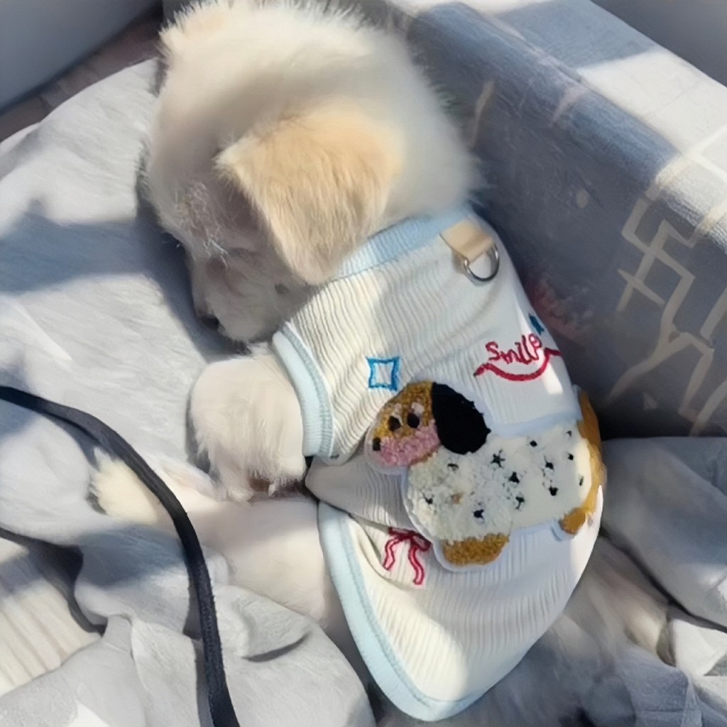 [COD]Rompi lucu baru untuk anjing kecil dengan tali pengikat.