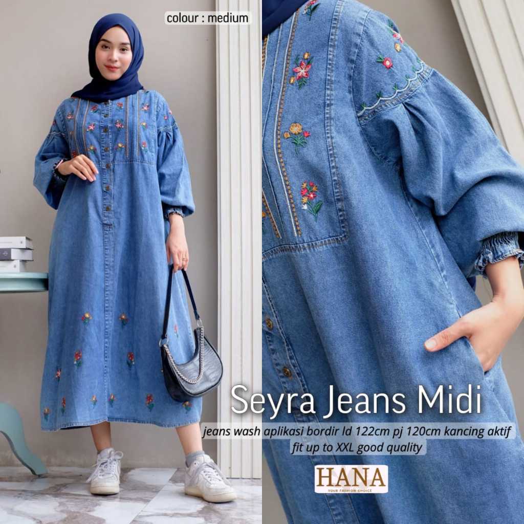 0712    SEYRA JEANS MIDI DRESS by hANA FASHION // ONESTUFF