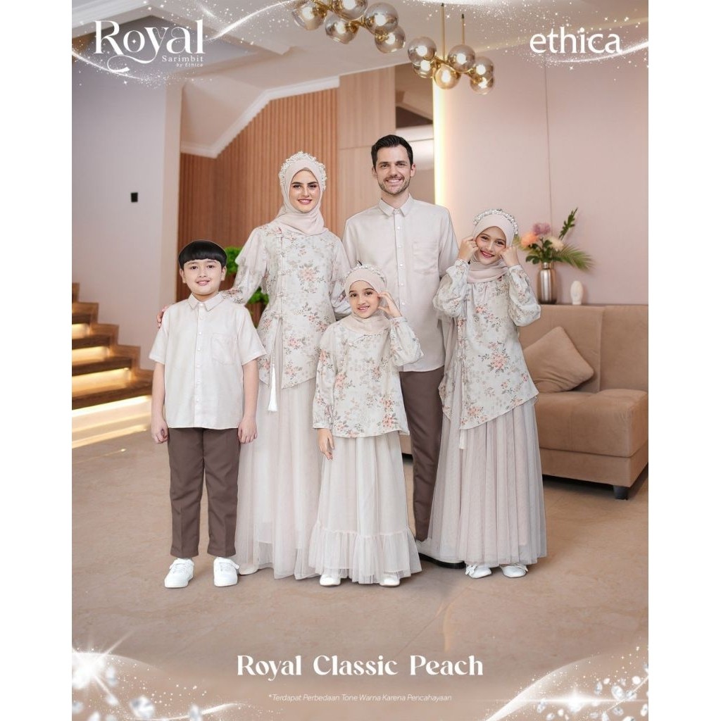 Sarimbit Royal Series 2026 Classic Peach| Gamis Elegant Printing Ethica Kagumi 371 Classic Peach| Se