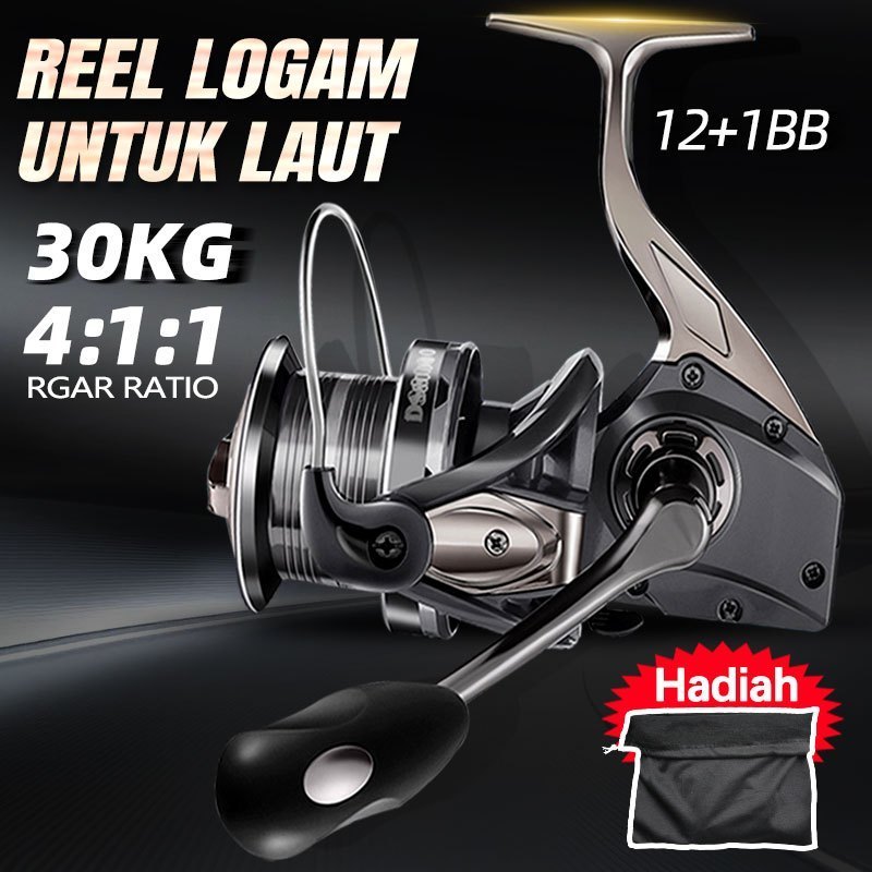 Reel Pancing DS 8000-10000 Series Dual Purpose Fishing Reel 12+1BB Carp Fishing Reel 4.1:1 Gear Rati