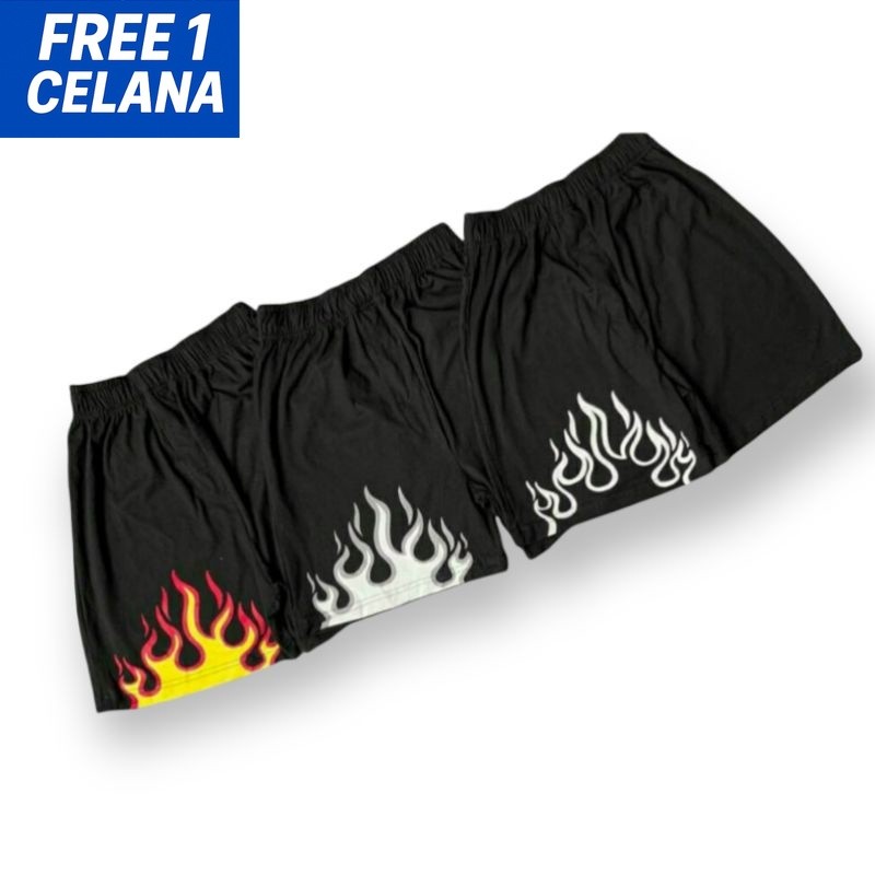 Boxer / Celana kolor pria motif api [BISA COD]